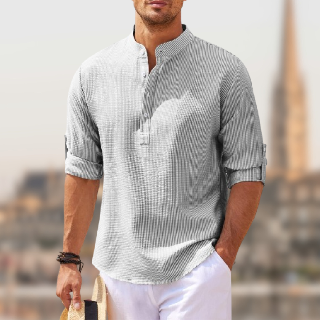 Santos - Chemise pour hommes à manches longues et col montant