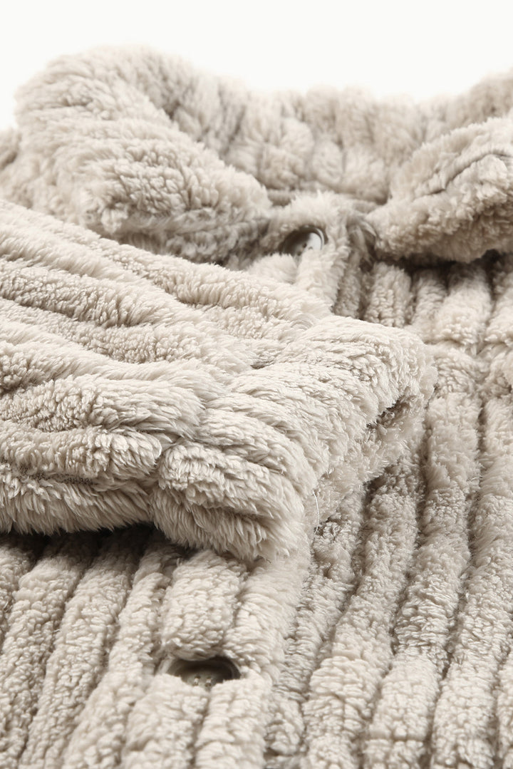 Veste en Fleece Uni avec Boutonnage