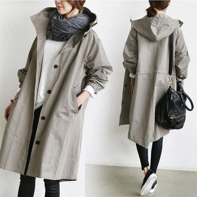 Trench-coat à capuche pour femmes