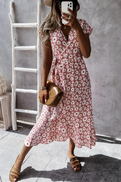 Robe Midi Loved By You avec motif de marguerites