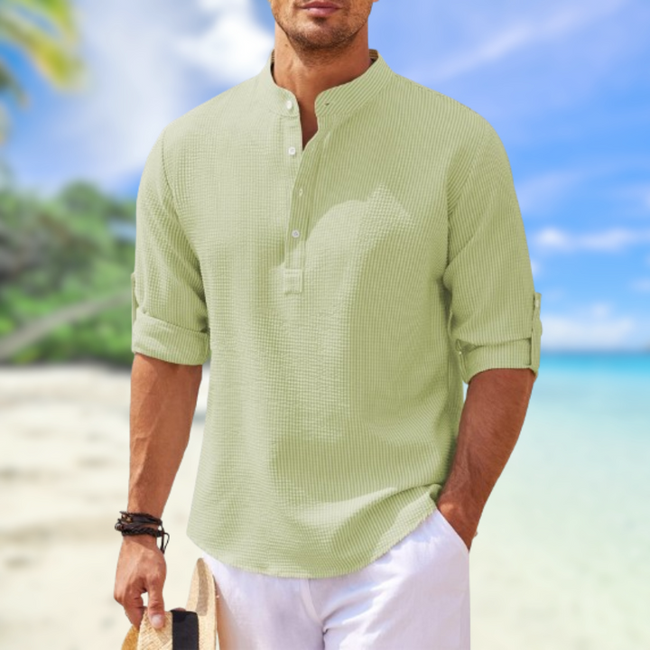 Santos - Chemise pour hommes à manches longues et col montant