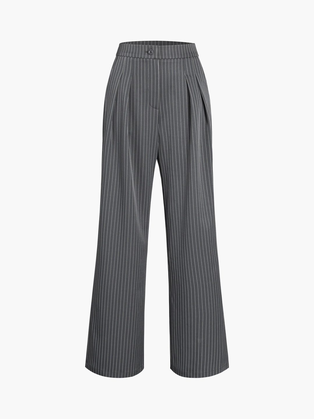 Pantalon à plis élégant à rayures avec jambe large
