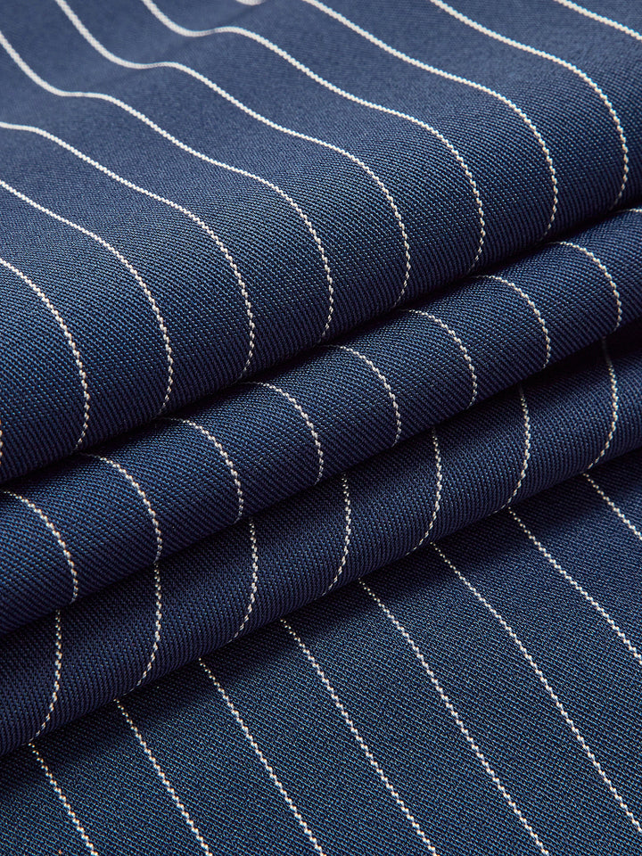 Pantalon à plis élégant à rayures avec jambe large