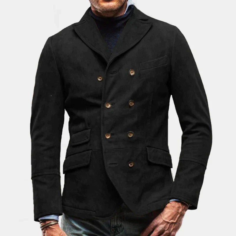 Blazer d'automne classique à double boutonnage pour hommes
