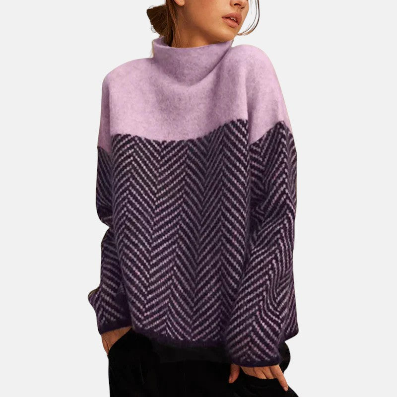Eva - Pull en maille chevrons