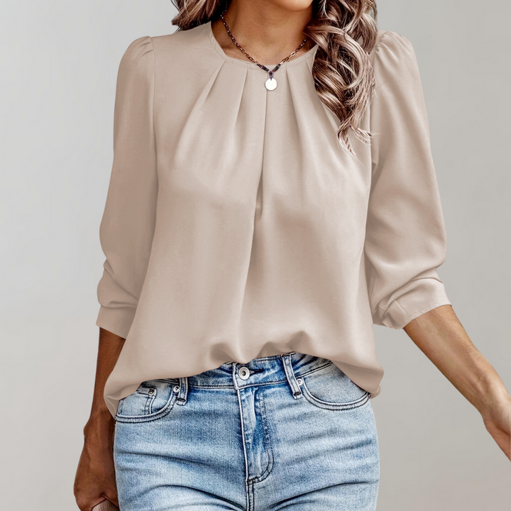 LACE – Blouse pour femmes plissée avec manches bouffantes