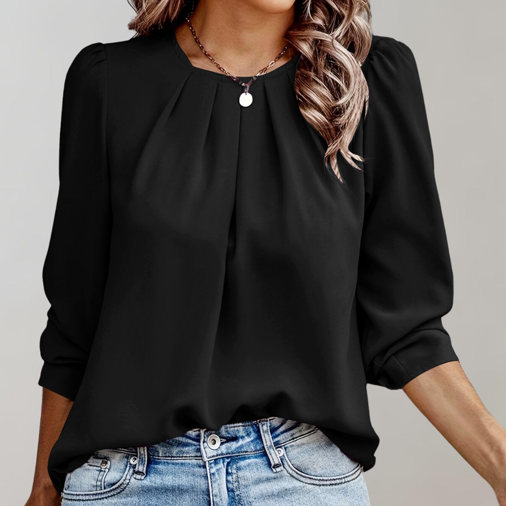 LACE – Blouse pour femmes plissée avec manches bouffantes
