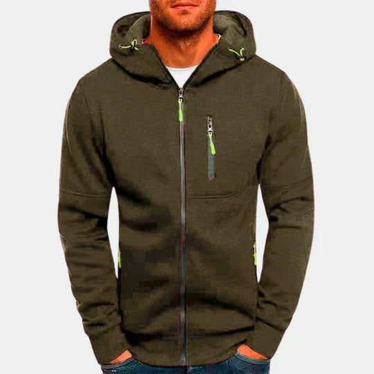 Sweat-shirt pour hommes avec capuche et fermeture éclair