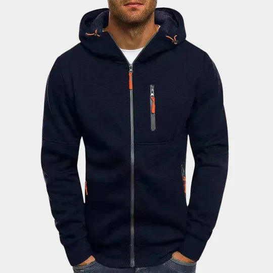 Sweat-shirt pour hommes avec capuche et fermeture éclair