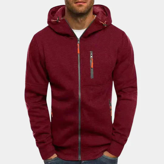 Sweat-shirt pour hommes avec capuche et fermeture éclair