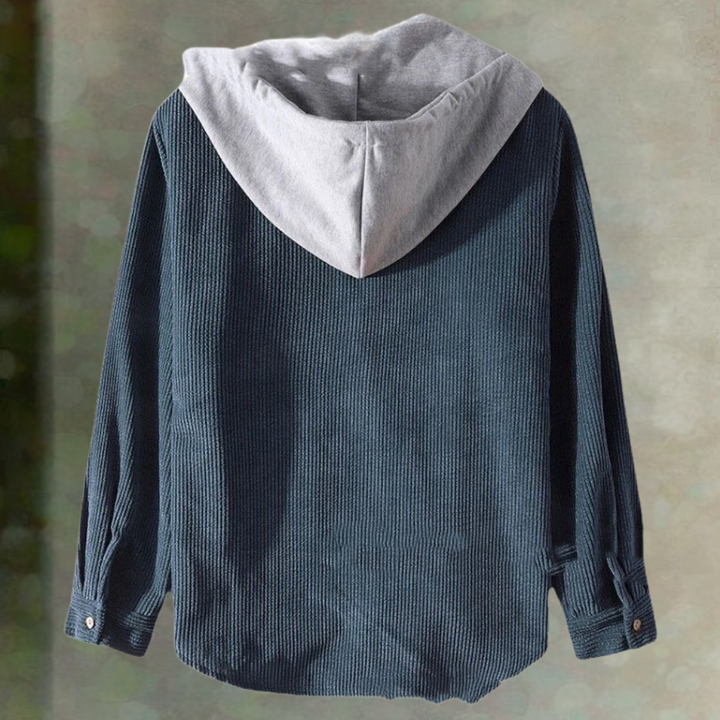 Veste en velours côtelé pour hommes avec capuche