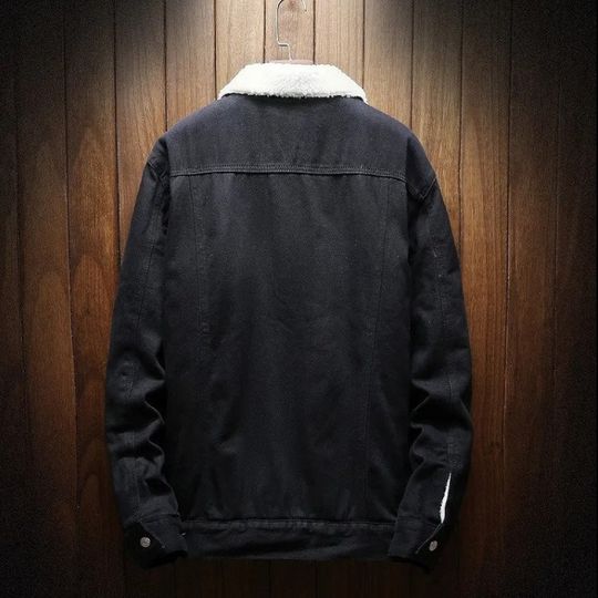 Veste en Jean pour Hommes Veste d'Hiver Doublure en Fleece