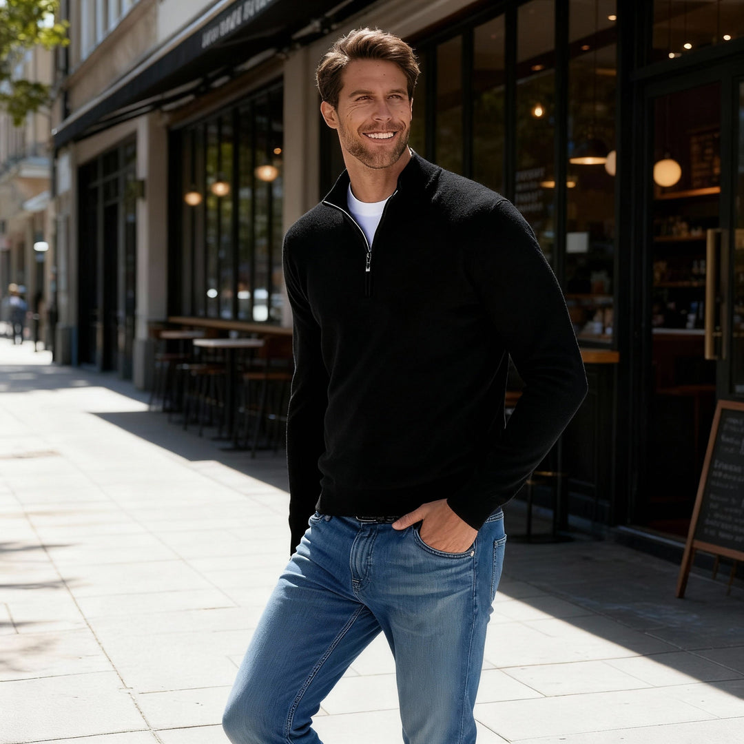 Pull en maille fine pour hommes Premium