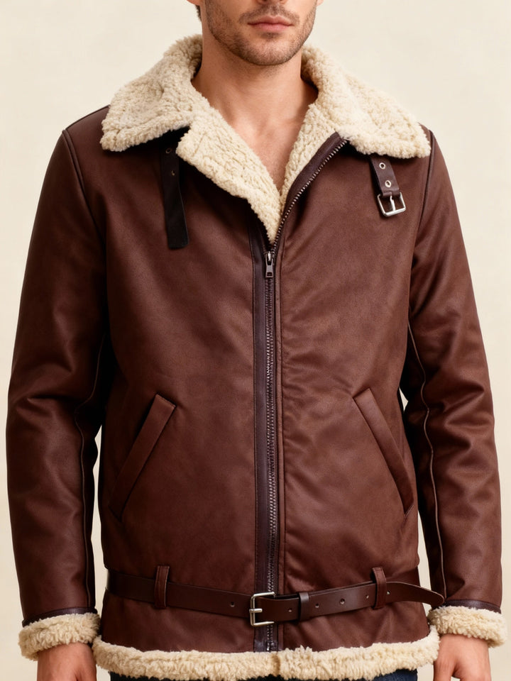 Veste en cuir d'agneau pour hommes