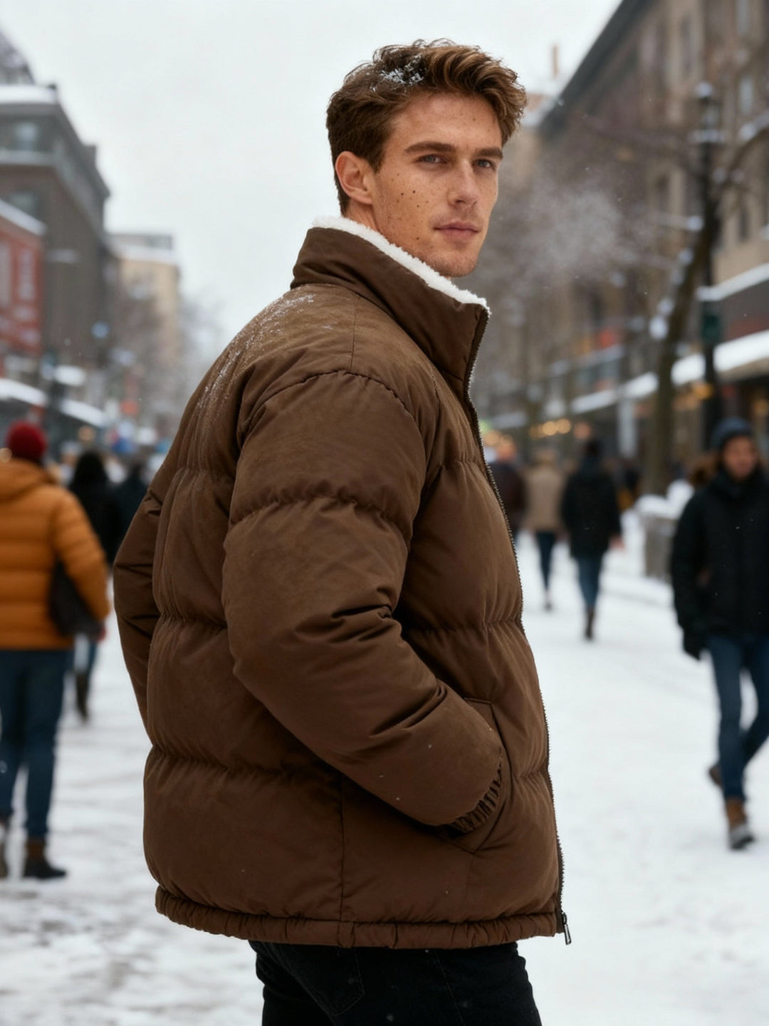 Veste Puffer Moderne Thermo-Chauffante – Confort d'Hiver Veste en Fleece pour Hommes