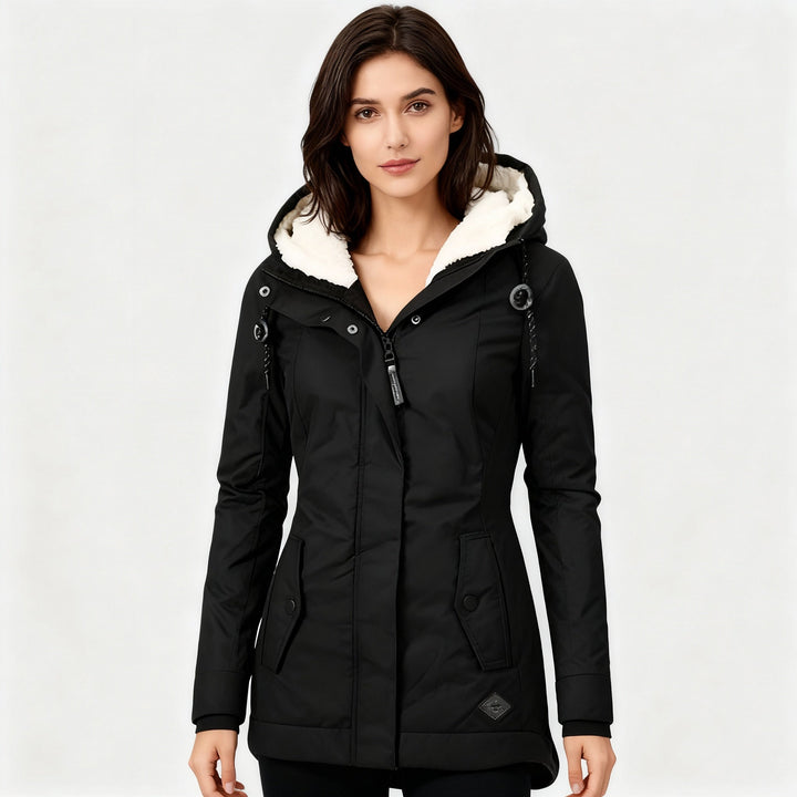 Long manteau d'hiver avec capuche et doublure – Imperméable, chaud et confortable