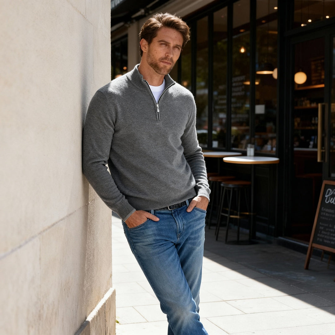 Pull en maille fine pour hommes Premium