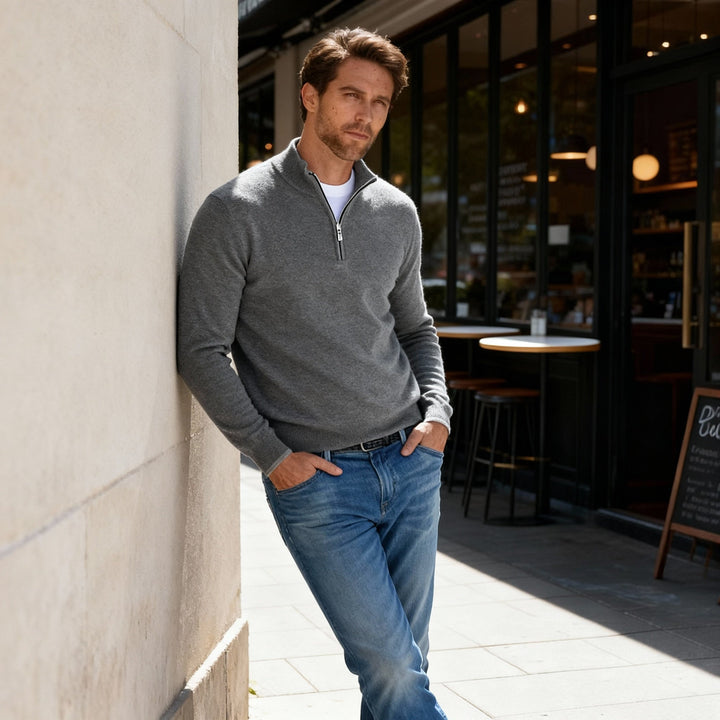 Pull en maille fine pour hommes Premium