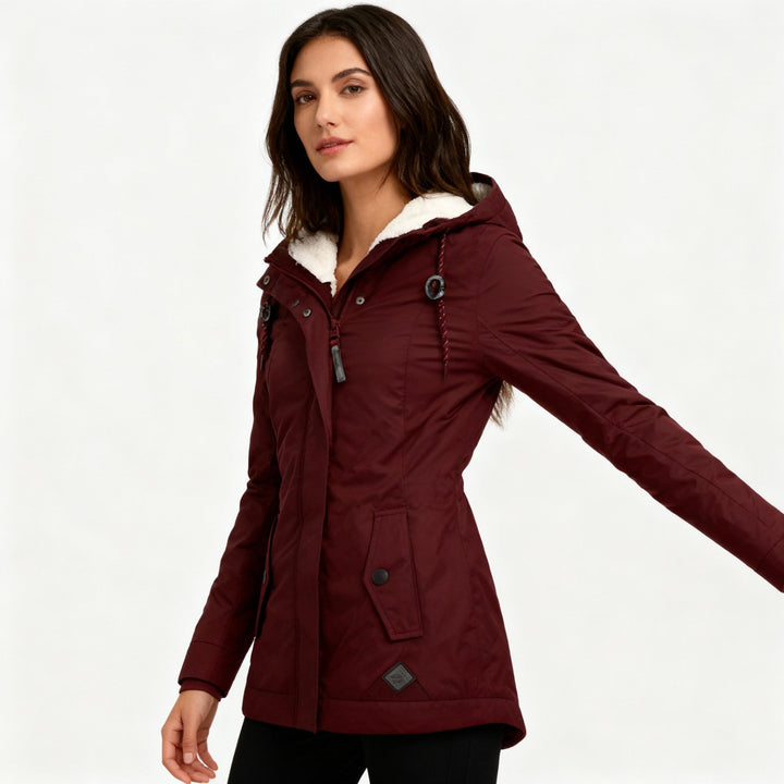 Long manteau d'hiver avec capuche et doublure – Imperméable, chaud et confortable