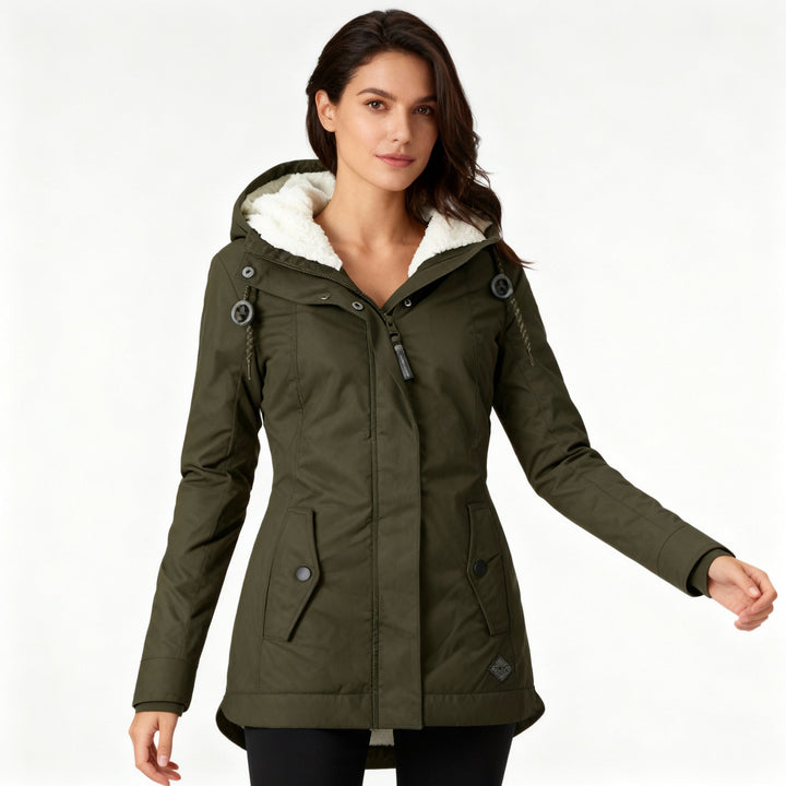 Long manteau d'hiver avec capuche et doublure – Imperméable, chaud et confortable