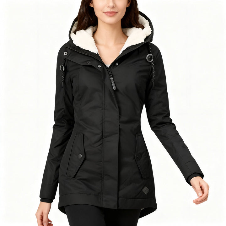 Long manteau d'hiver avec capuche et doublure – Imperméable, chaud et confortable