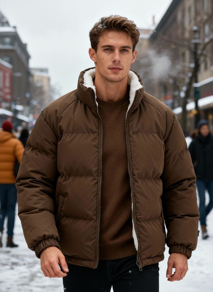 Veste Puffer Moderne Thermo-Chauffante – Confort d'Hiver Veste en Fleece pour Hommes