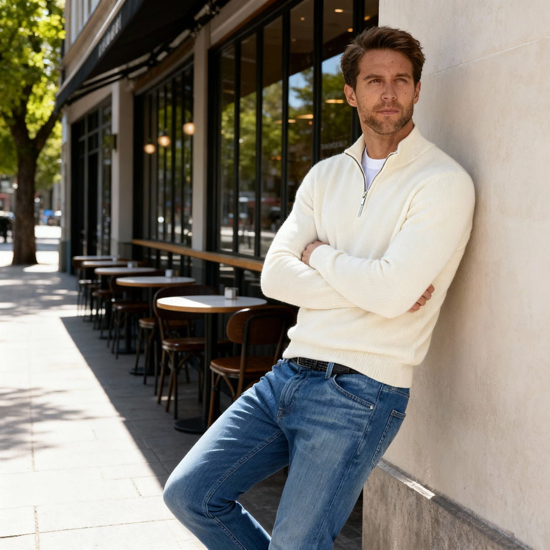 Pull en maille fine pour hommes Premium