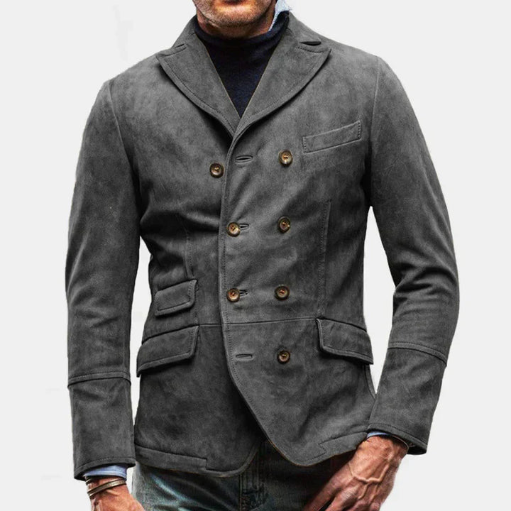 Blazer d'automne classique à double boutonnage pour hommes