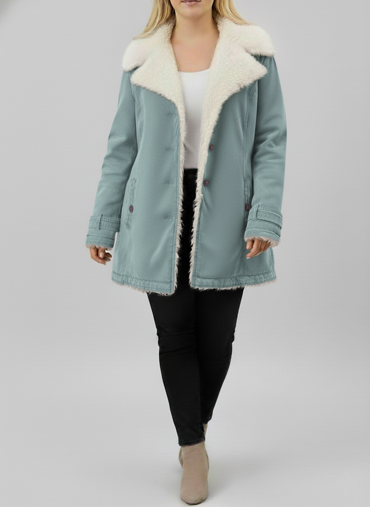 Veste d'hiver pour femmes avec doublure en Sherpa chaud | Grandes tailles