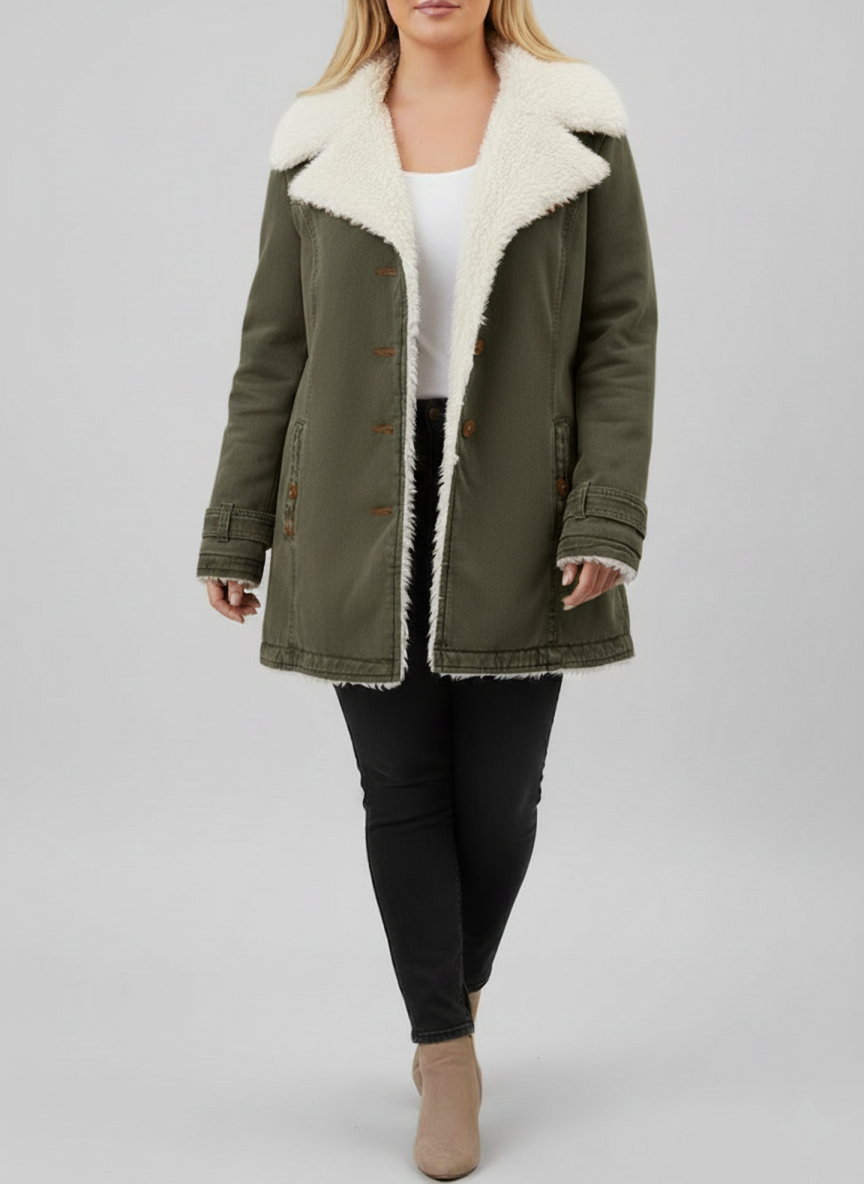 Veste d'hiver pour femmes avec doublure en Sherpa chaud | Grandes tailles