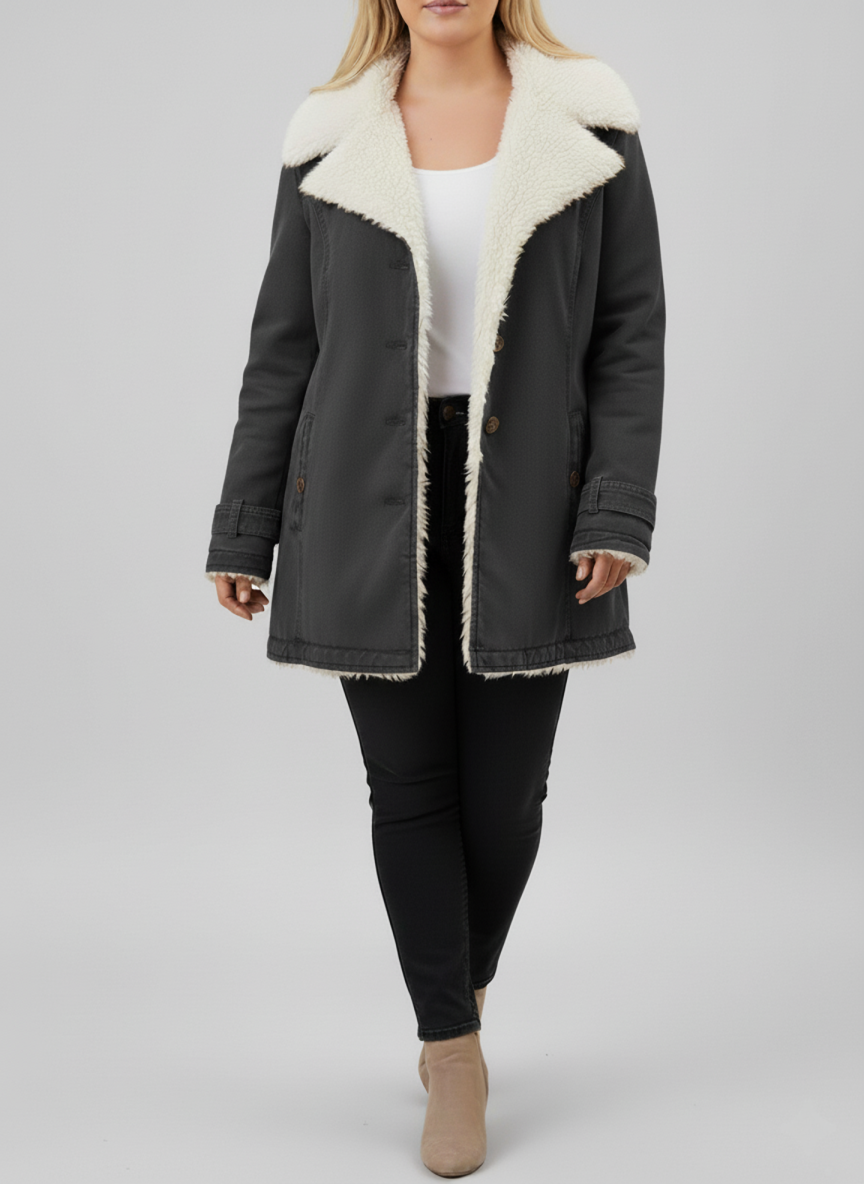 Veste d'hiver pour femmes avec doublure en Sherpa chaud | Grandes tailles