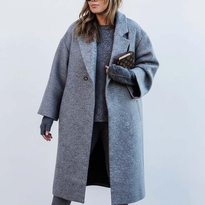Manteau long en laine pour femmes | Grandes tailles