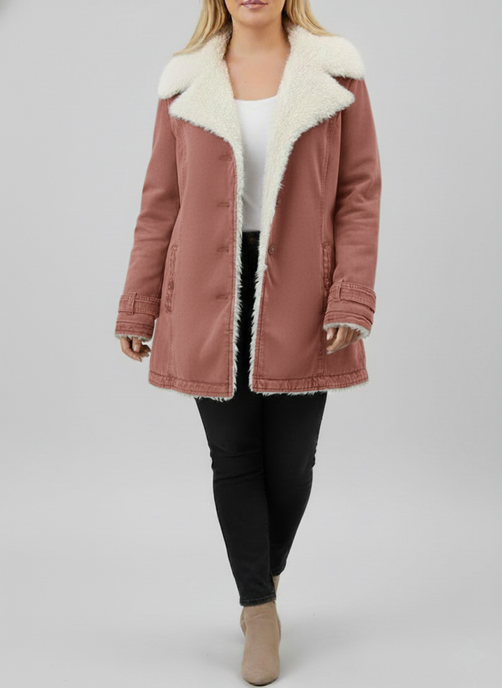 Veste d'hiver pour femmes avec doublure en Sherpa chaud | Grandes tailles