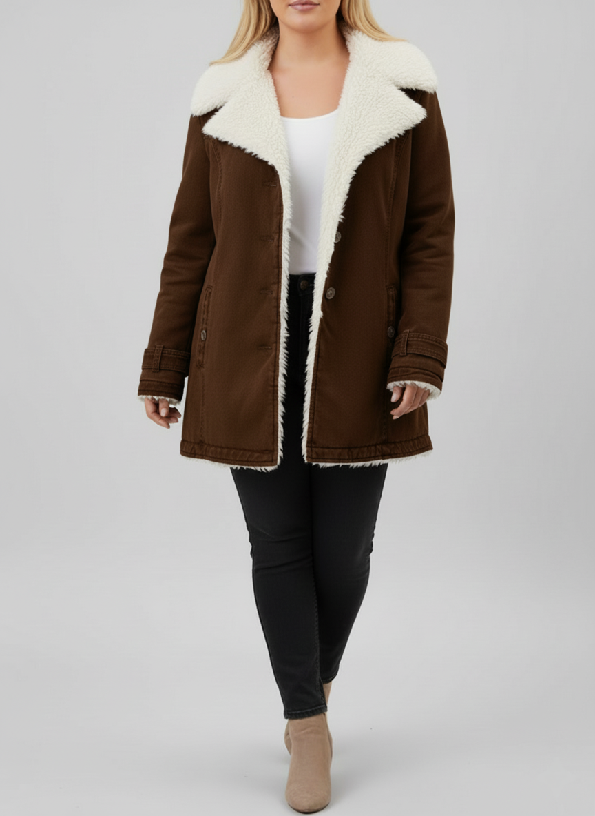 Veste d'hiver pour femmes avec doublure en Sherpa chaud | Grandes tailles