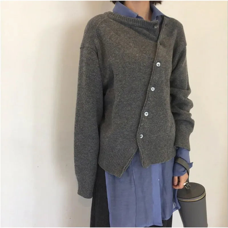 Cardigan enveloppant avec détail de bouton