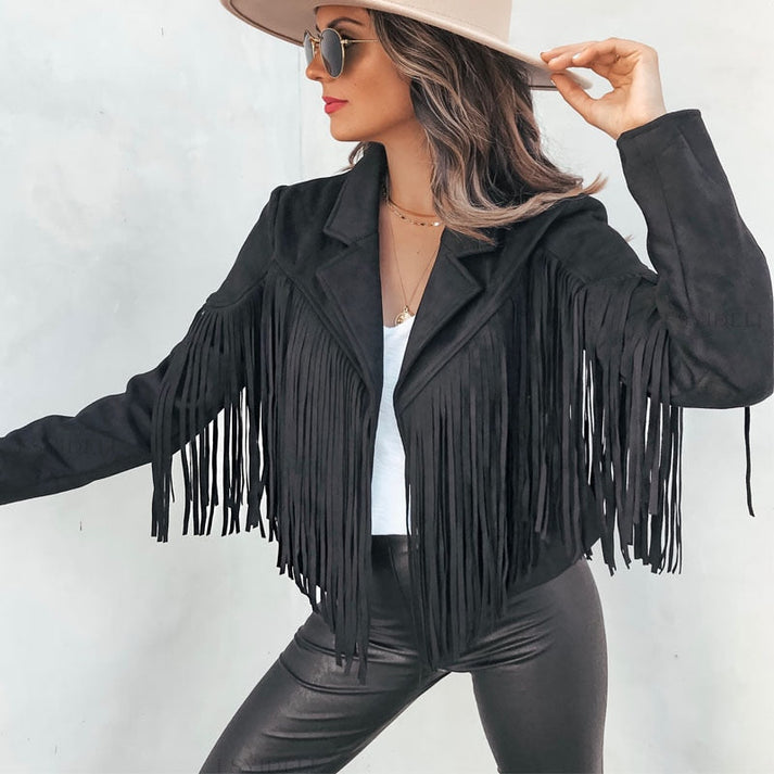Manteau à franges chic avec une touche western