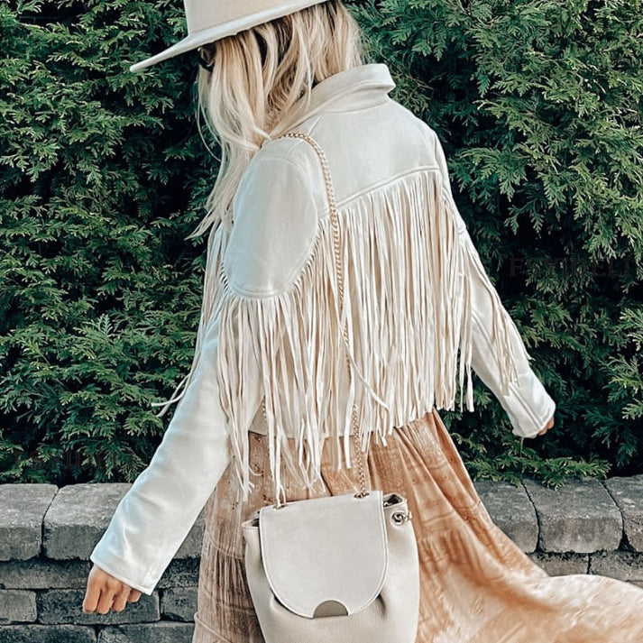 Manteau à franges chic avec une touche western