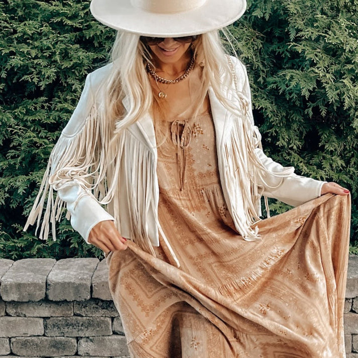 Manteau à franges chic avec une touche western