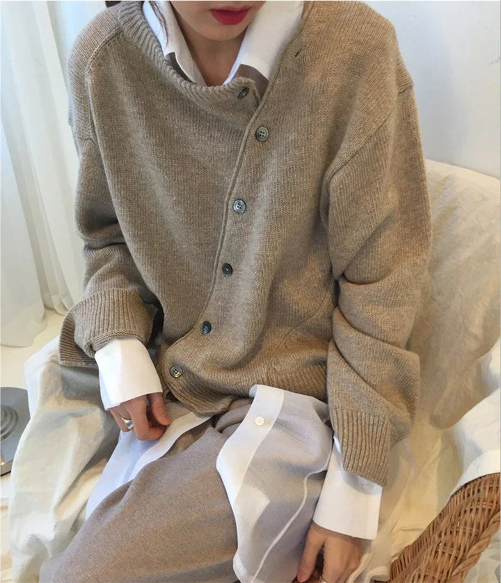 Cardigan enveloppant avec détail de bouton