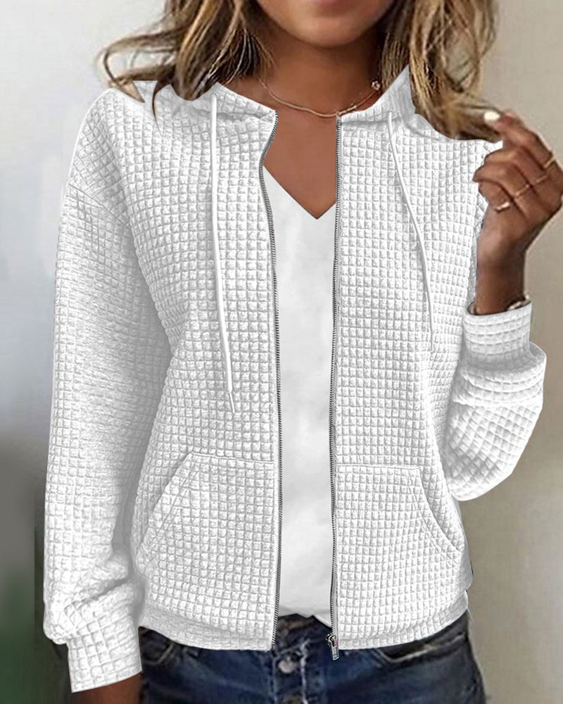 Cardigan pour femmes avec capuche et fermeture éclair