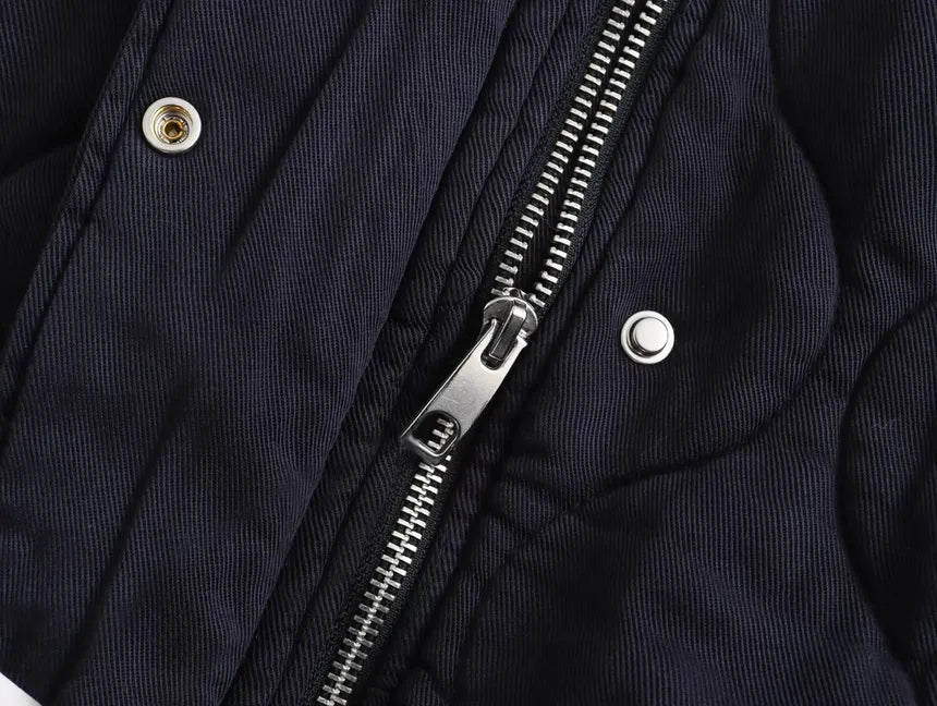 Veste en coton à col rond