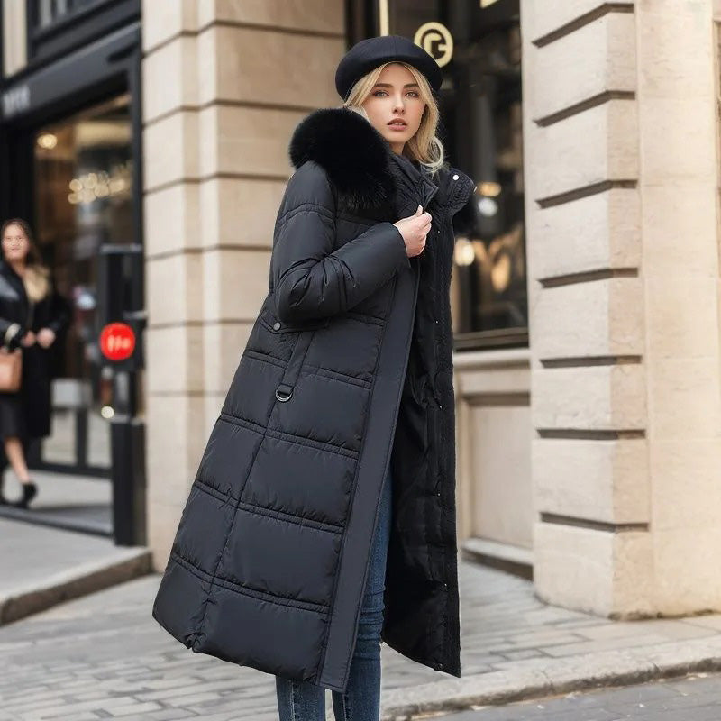 Veste d'Hiver Luxe avec Col en Fourrure pour Femmes - Nordelle