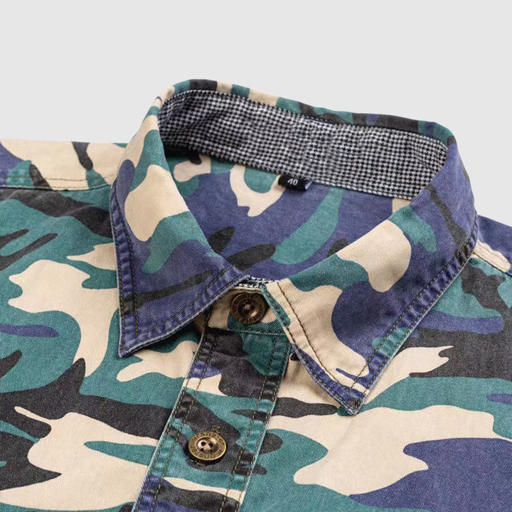 Chemise en coton camouflage