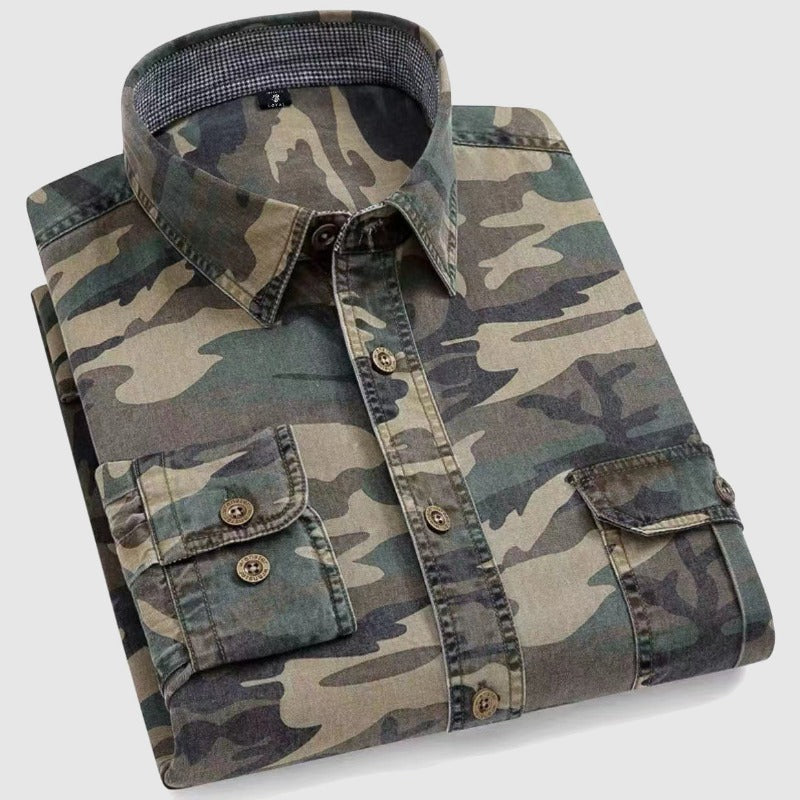 Chemise en coton camouflage
