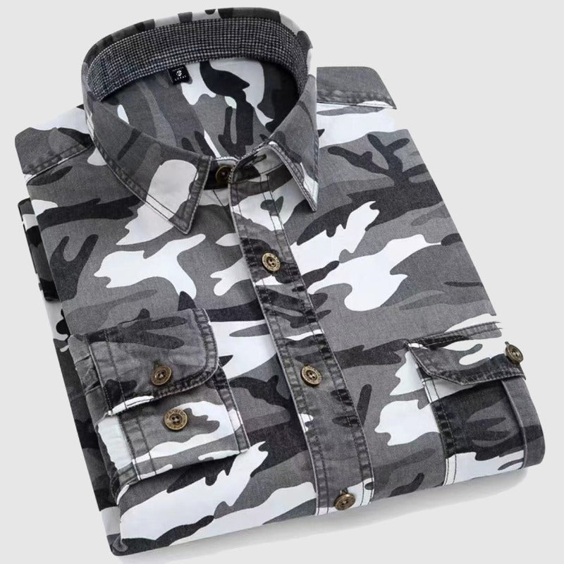 Chemise en coton camouflage