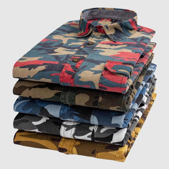 Chemise en coton camouflage