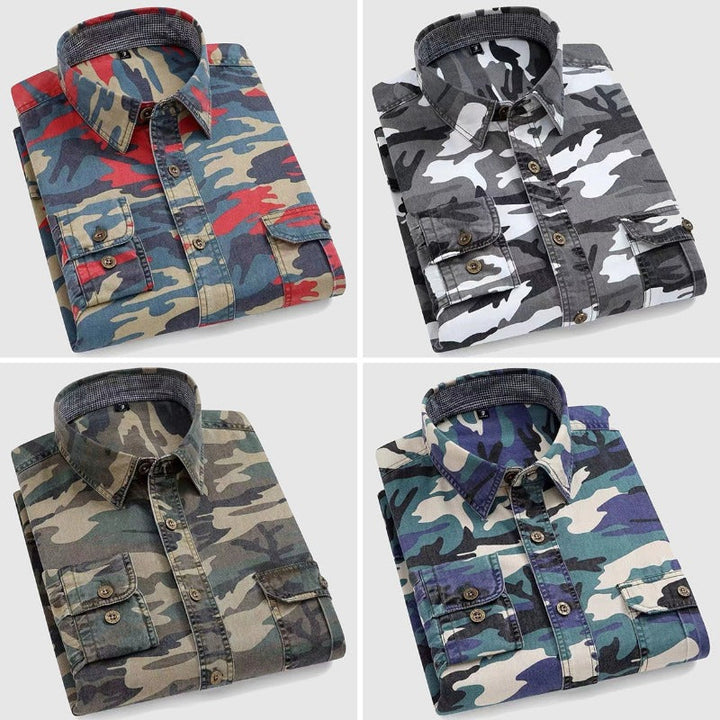 Chemise en coton camouflage
