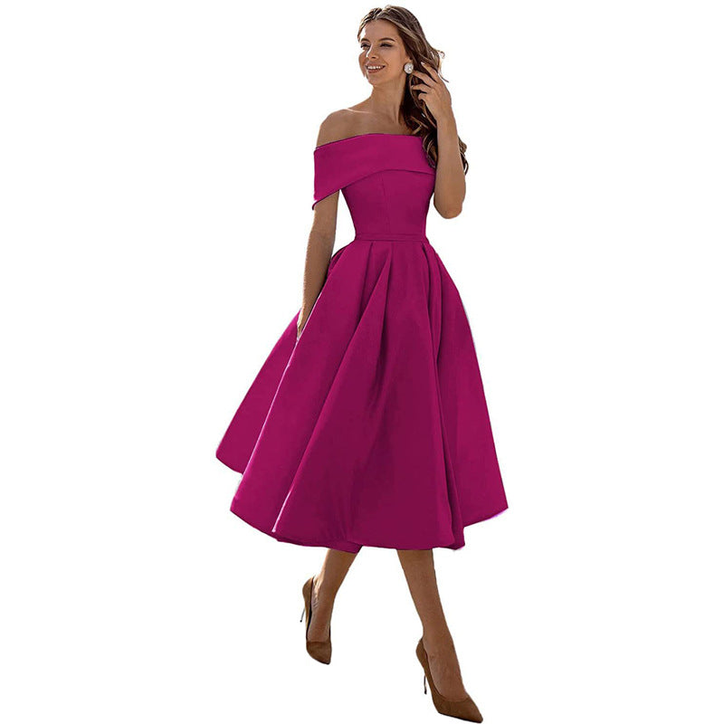Robe en satin sans bretelles polyvalente pour les fêtes