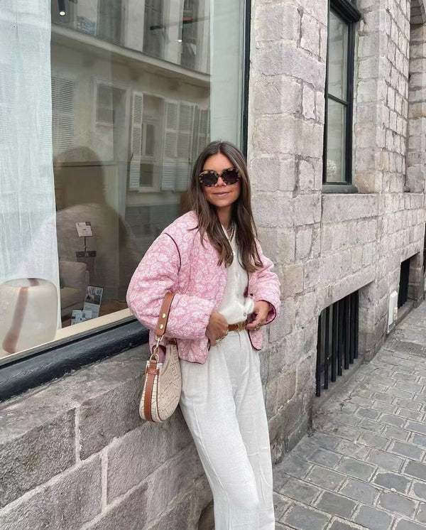 BLOOM – Veste matelassée pour dames en patchwork rose