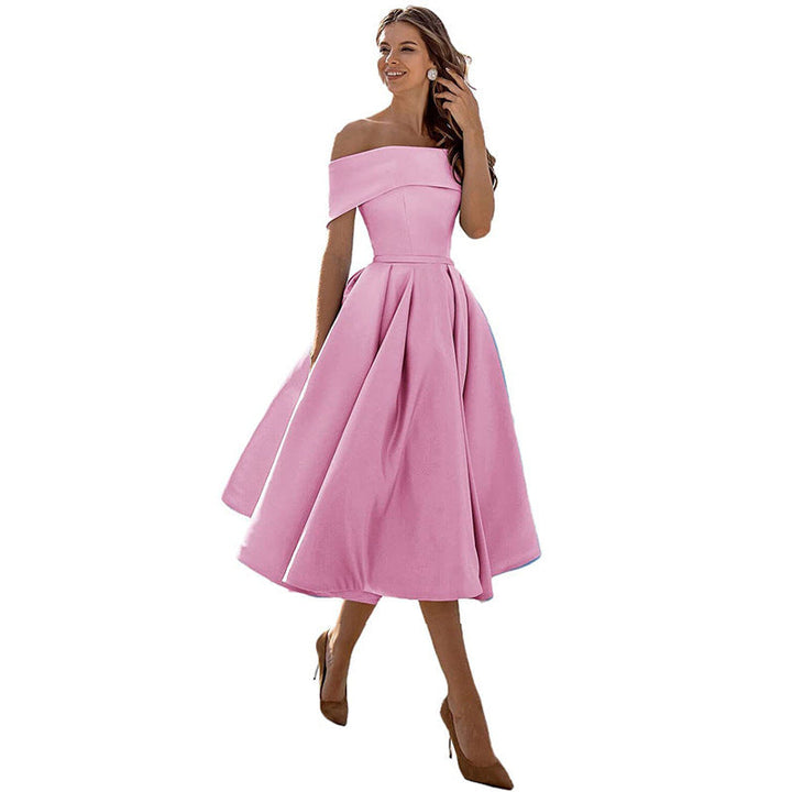 Robe en satin sans bretelles polyvalente pour les fêtes
